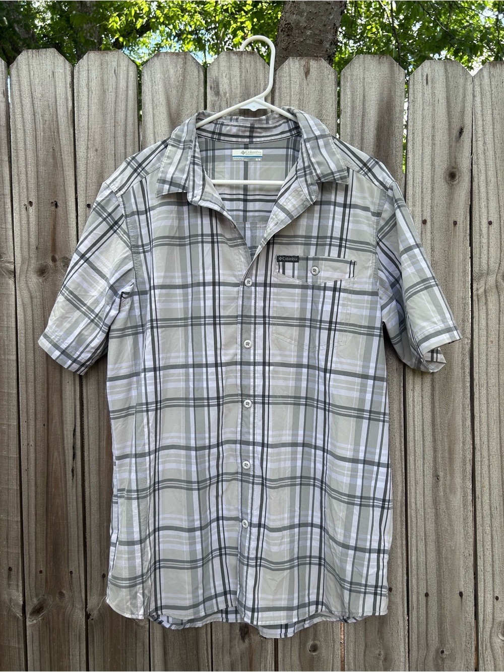 Men’s Plaid Colombia Button-Down Outdoor Shirt